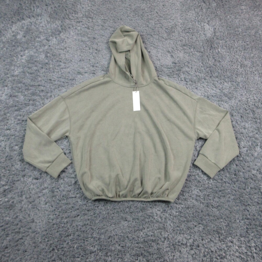 Nine Britton Hoodie Pullover Womens M Green Hooded Elastic Waist Relaxed Fit NWT